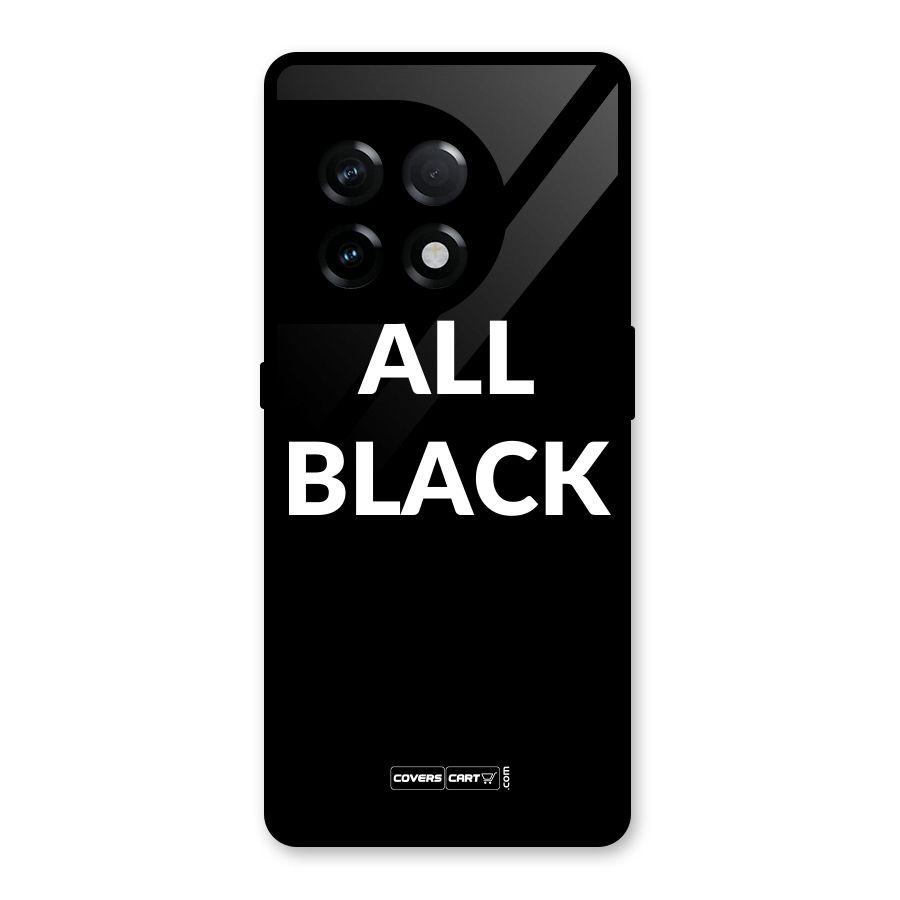 Raftaar All Black Glass Back Case for OnePlus 11R