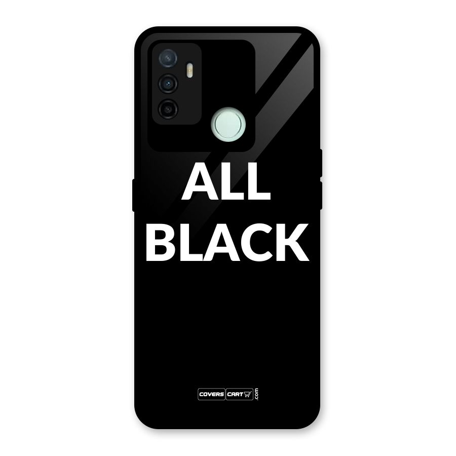 Raftaar All Black Glass Back Case for Oppo A53