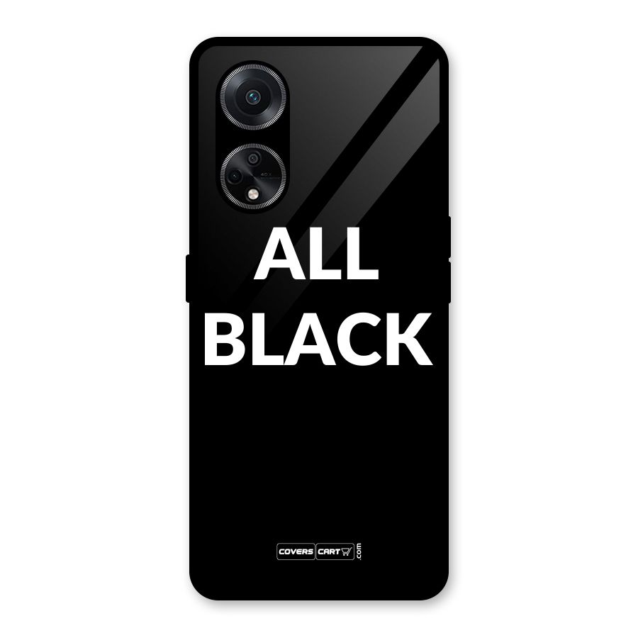 Raftaar All Black Glass Back Case for Oppo F23