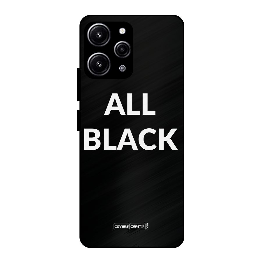 Raftaar All Black Glass Back Case for Redmi 12 4G