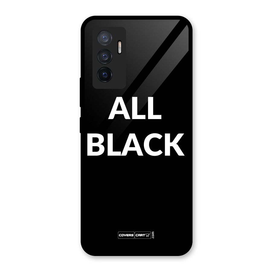 Raftaar All Black Glass Back Case for Vivo V23e