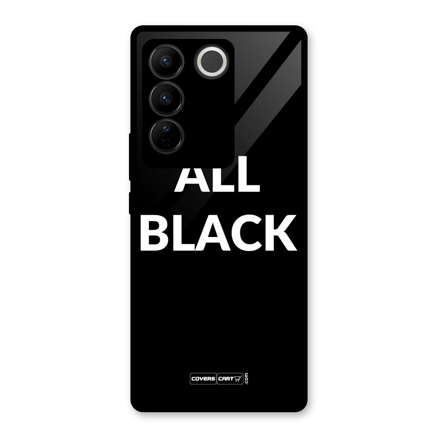 Raftaar All Black Glass Back Case for Vivo V27