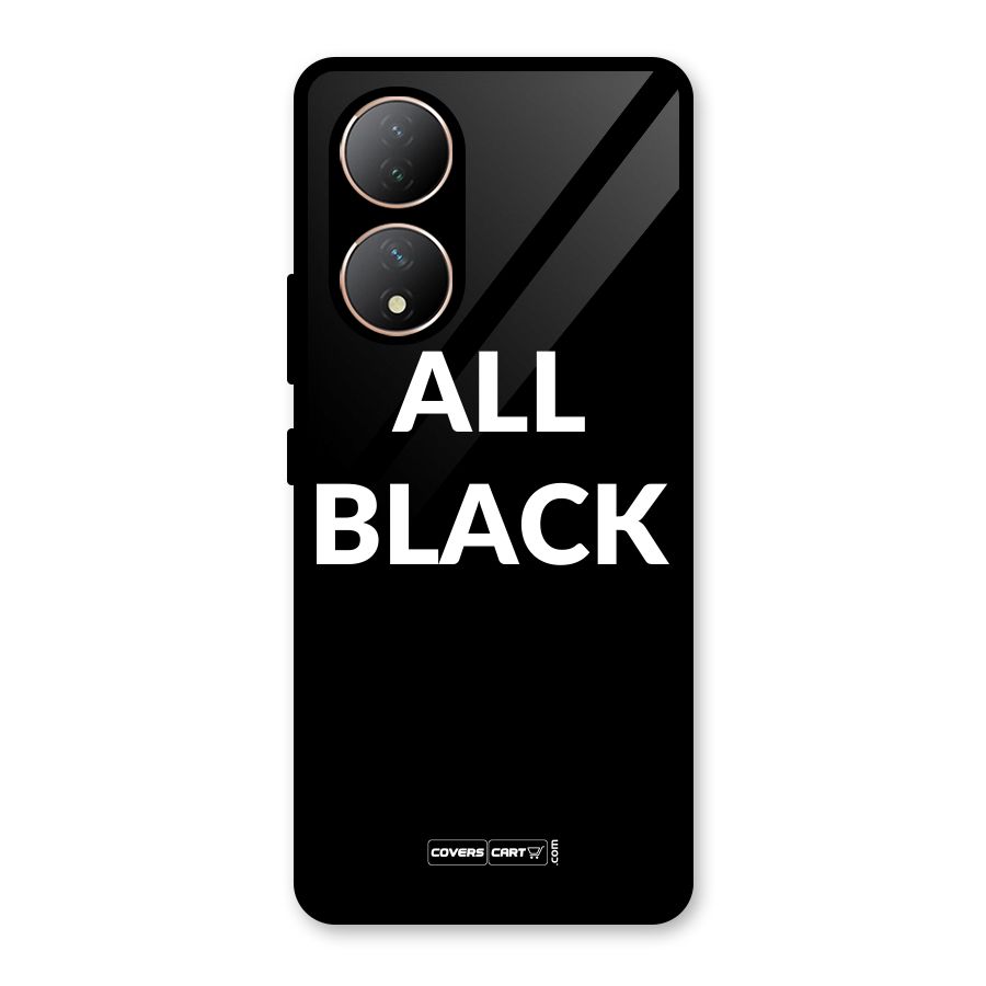 Raftaar All Black Glass Back Case for Vivo Y100A