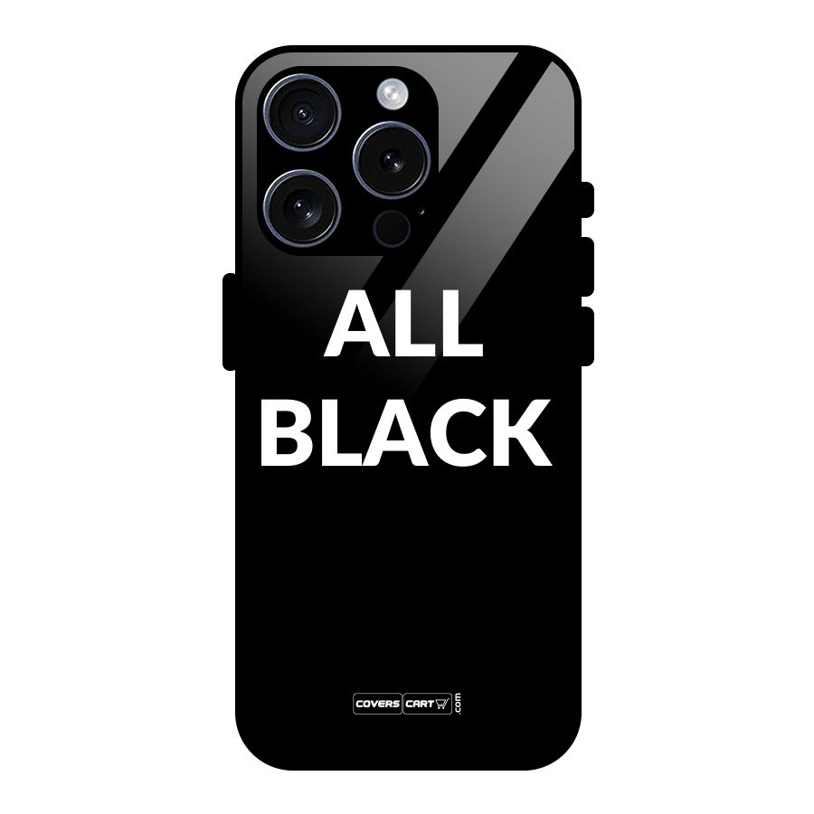 Raftaar All Black Glass Back Case for iPhone 15 Pro
