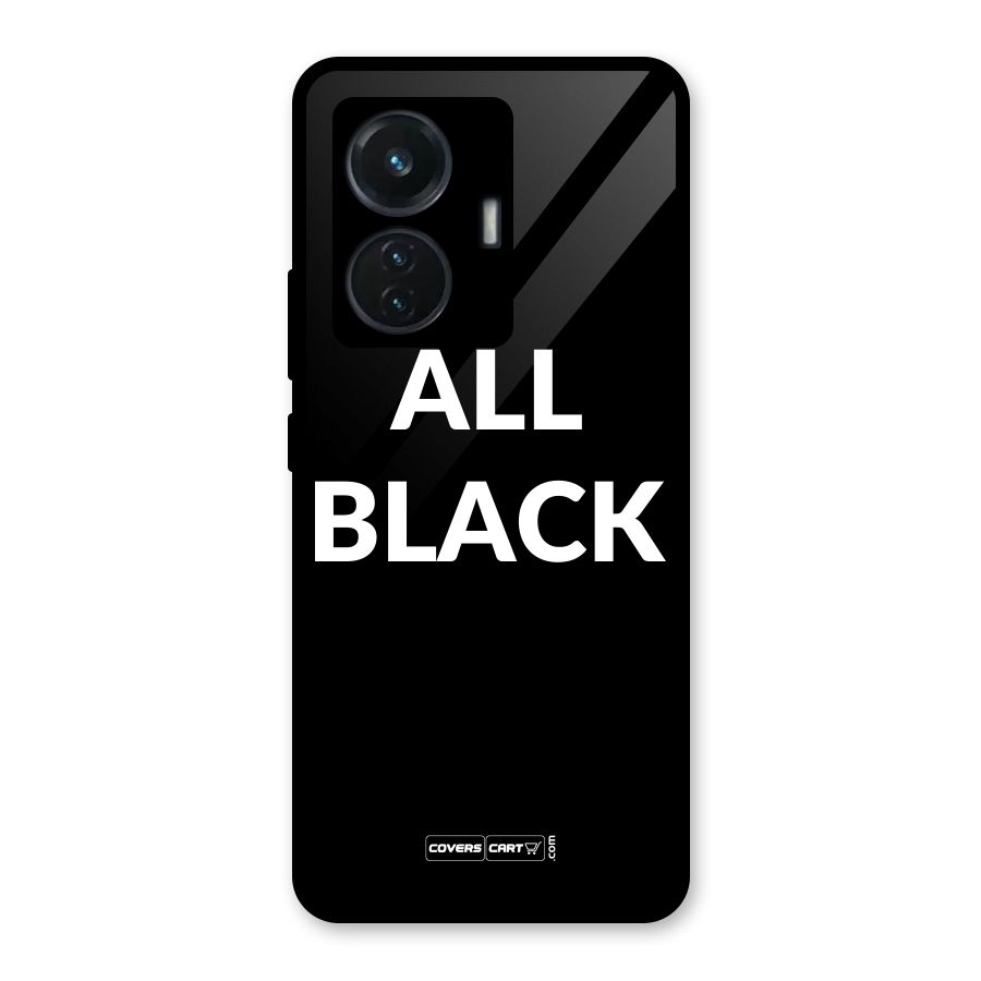 Raftaar All Black Glass Back Case for iQOO Z6 44W