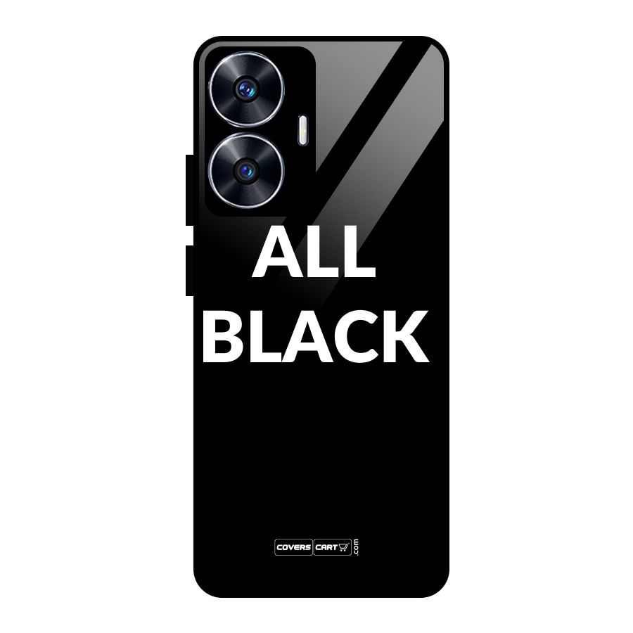 Raftaar All Black Glass Back Case for realme C55