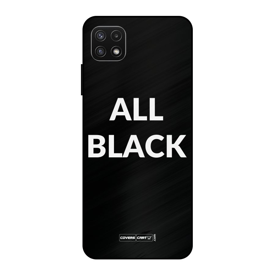 Raftaar All Black Metal Back Case for Galaxy A22 5G