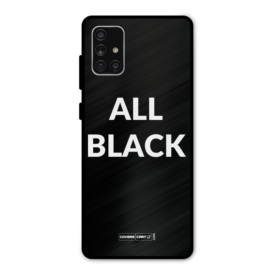 Raftaar All Black Metal Back Case for Galaxy A71