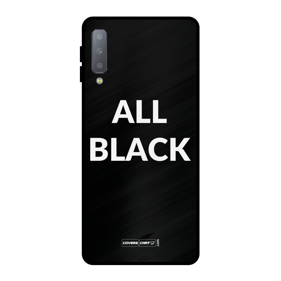 Raftaar All Black Metal Back Case for Galaxy A7 (2018)
