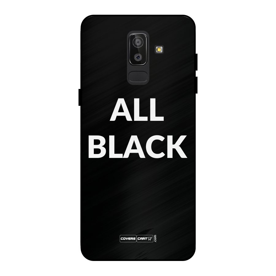 Raftaar All Black Metal Back Case for Galaxy J8