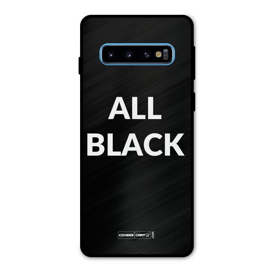 Raftaar All Black Metal Back Case for Galaxy S10