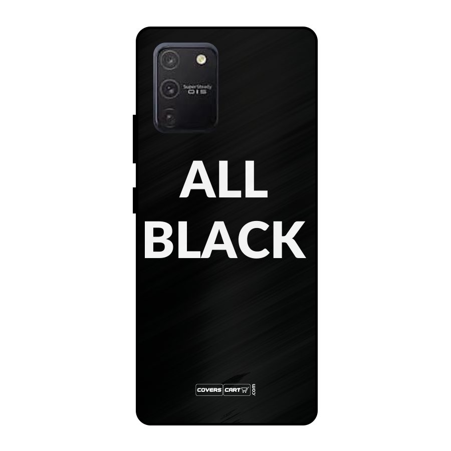 Raftaar All Black Metal Back Case for Galaxy S10 Lite