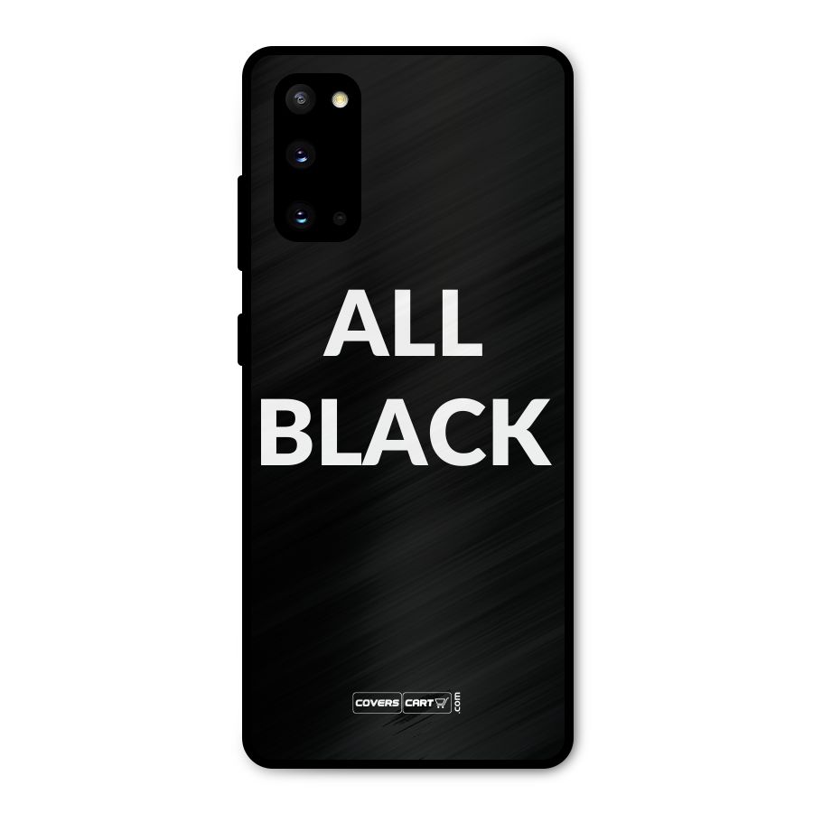 Raftaar All Black Metal Back Case for Galaxy S20