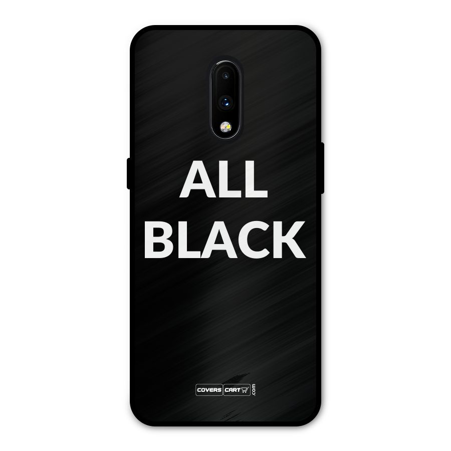 Raftaar All Black Metal Back Case for OnePlus 7