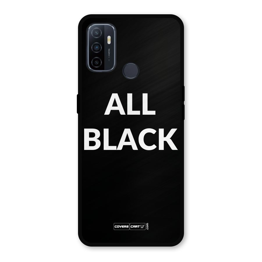 Raftaar All Black Metal Back Case for Oppo A53