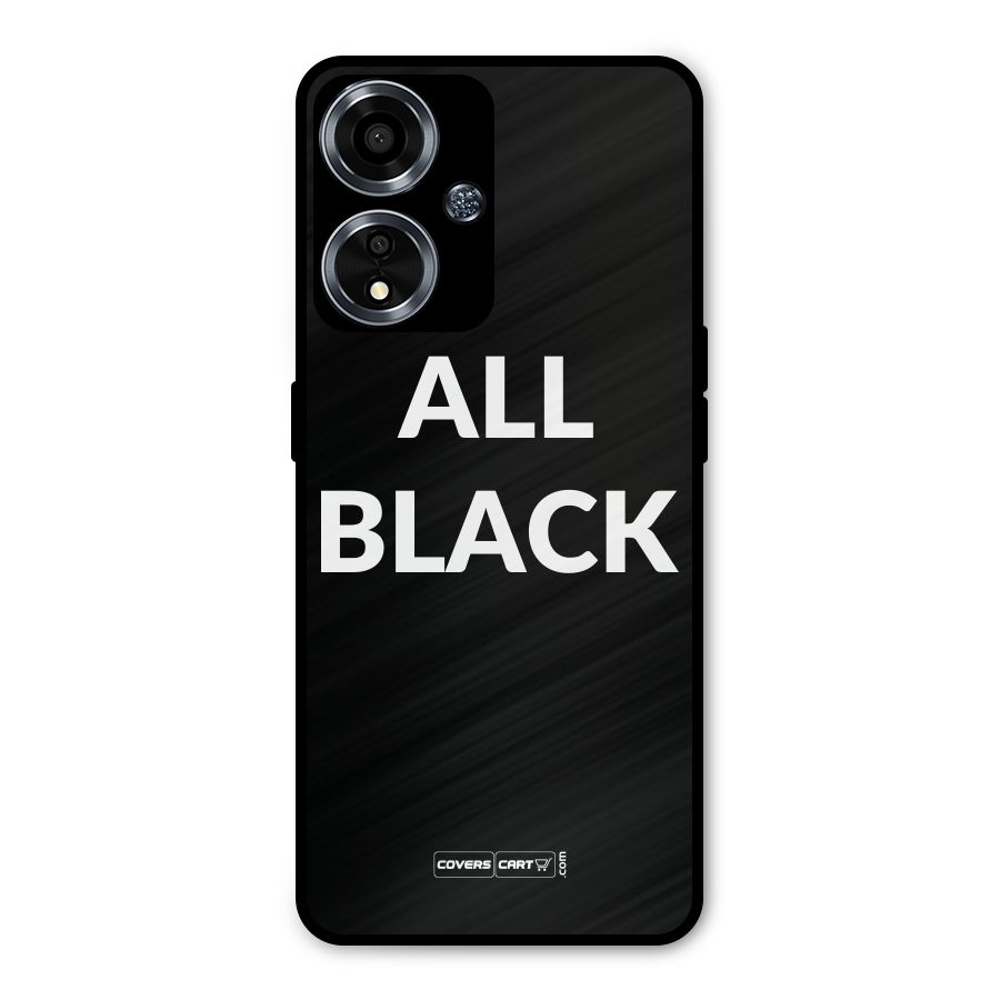 Raftaar All Black Metal Back Case for Oppo A59