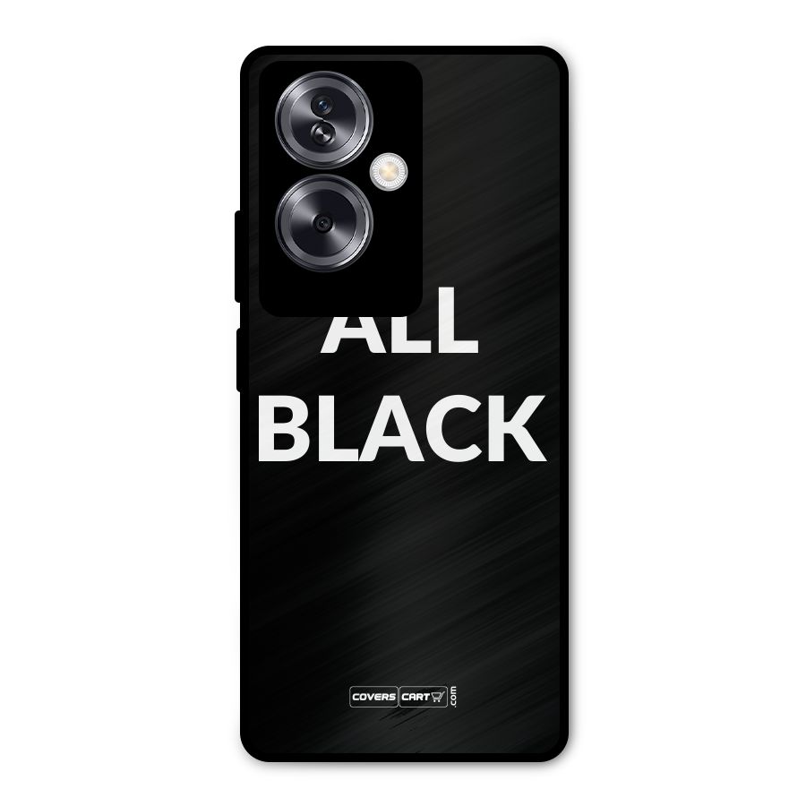 Raftaar All Black Metal Back Case for Oppo A79 5G