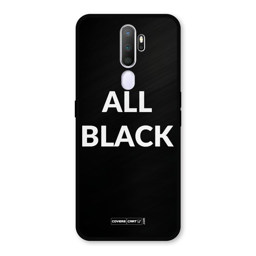 Raftaar All Black Metal Back Case for Oppo A9 (2020)