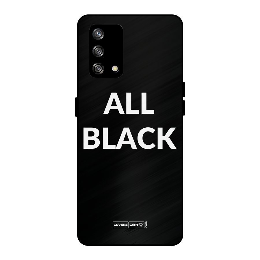 Raftaar All Black Metal Back Case for Oppo F19