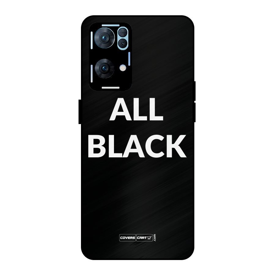 Raftaar All Black Metal Back Case for Oppo Reno7 Pro 5G