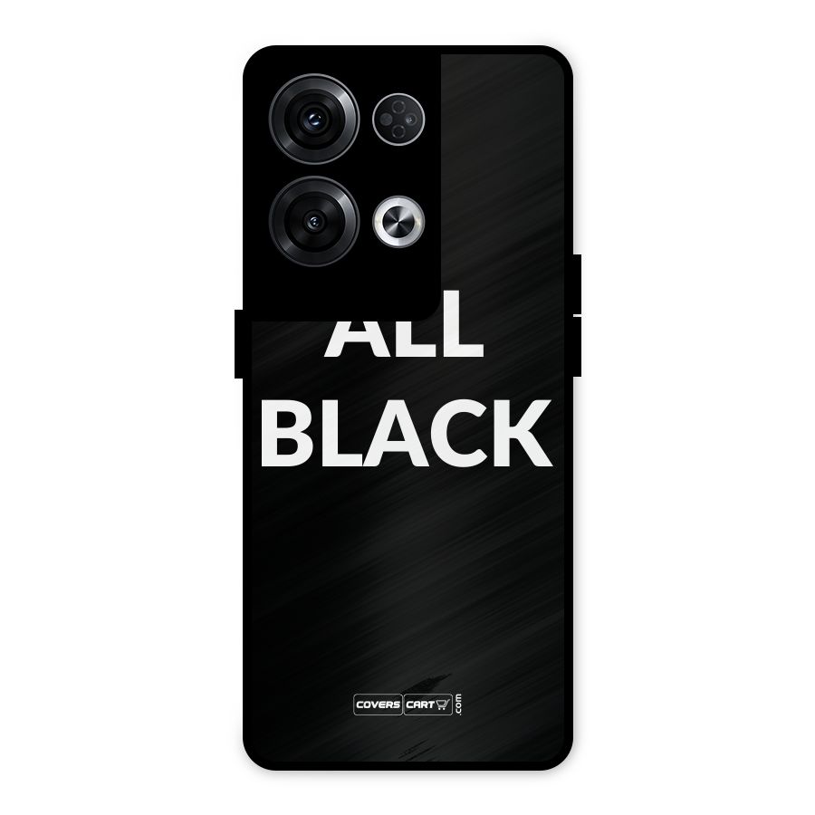 Raftaar All Black Metal Back Case for Oppo Reno8 Pro 5G