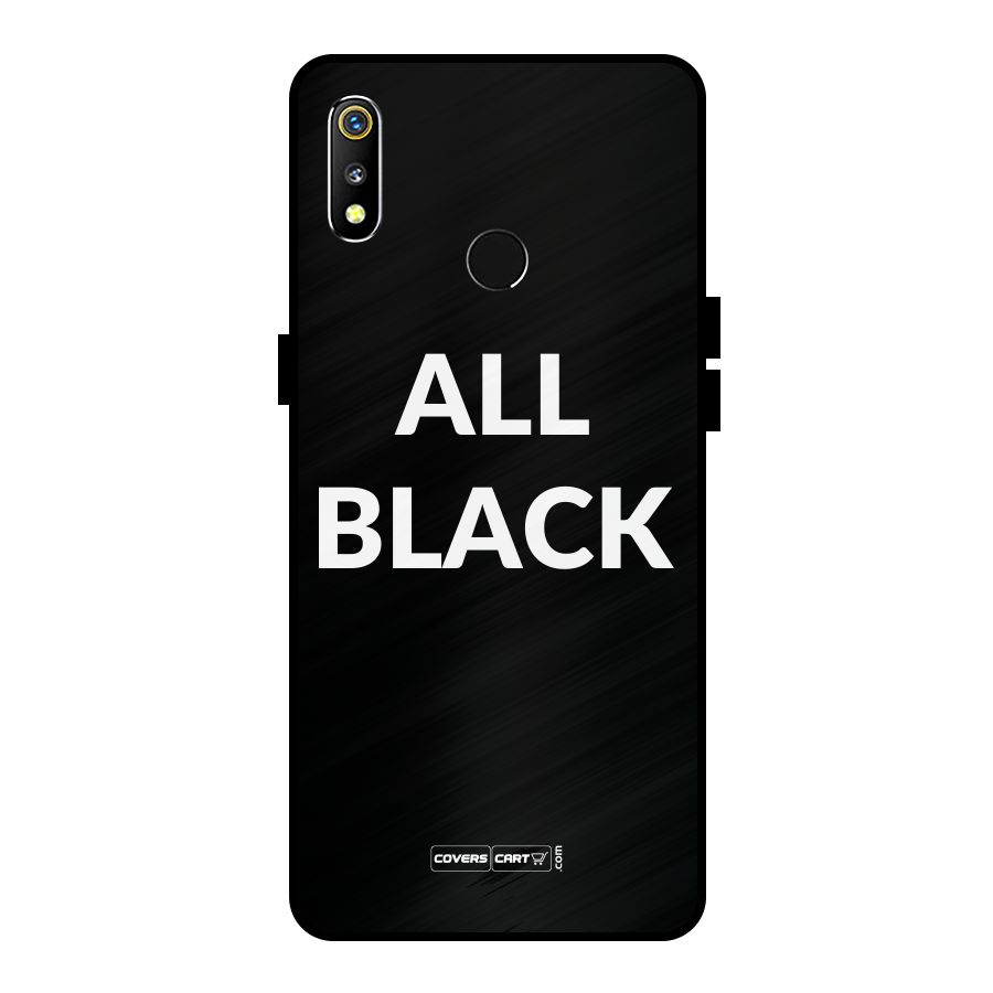 Raftaar All Black Metal Back Case for Realme 3i