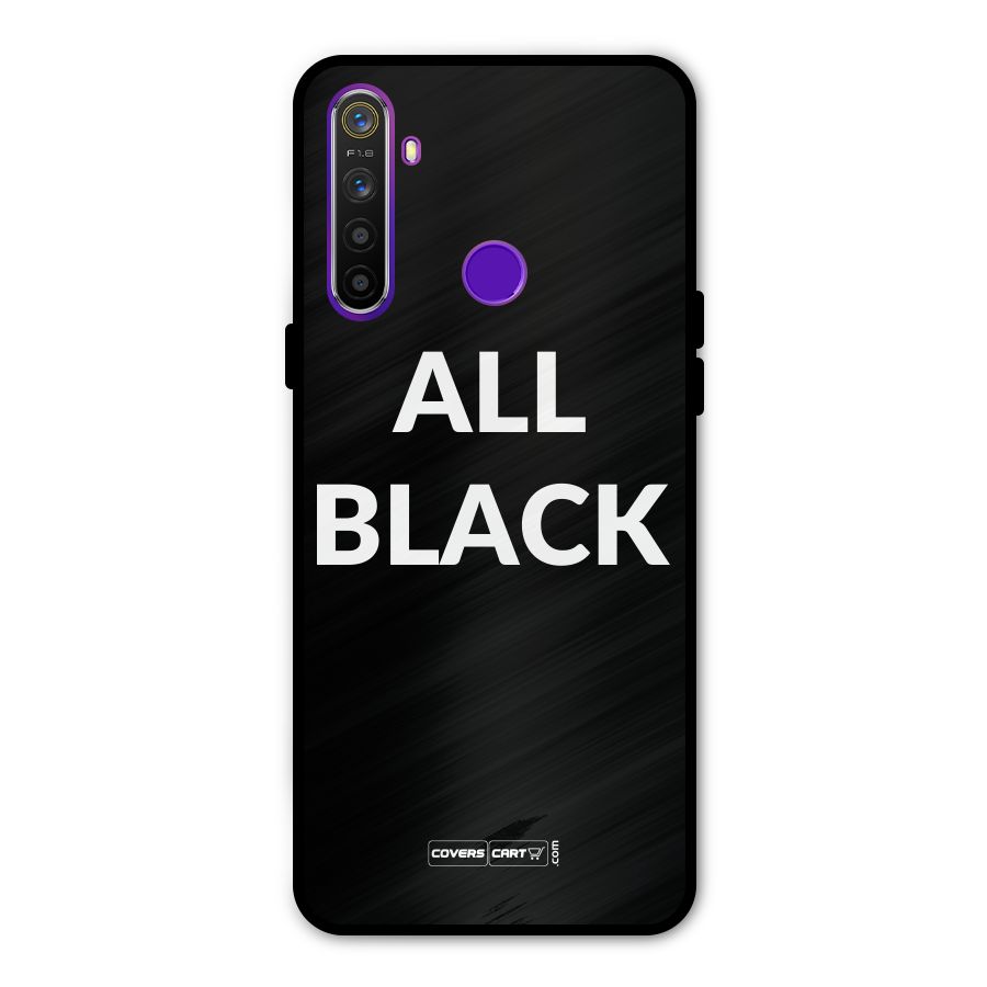 Raftaar All Black Metal Back Case for Realme 5