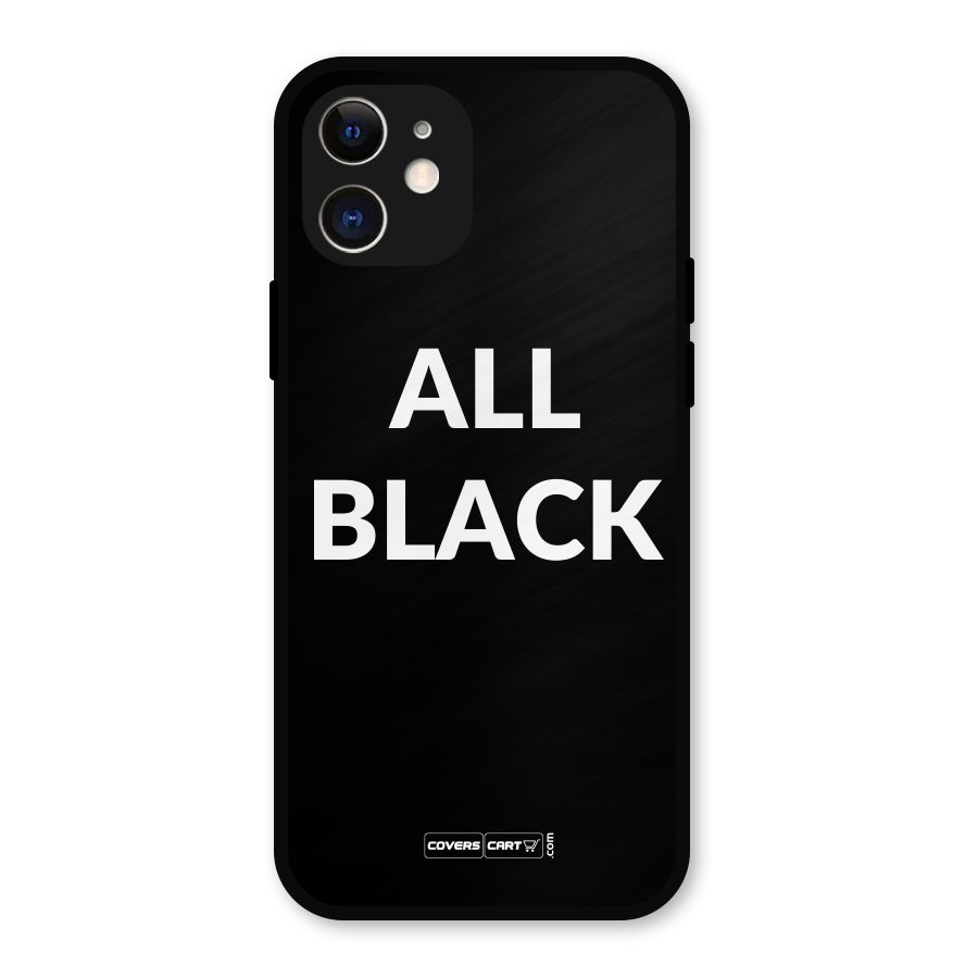 Raftaar All Black Metal Back Case for iPhone 12