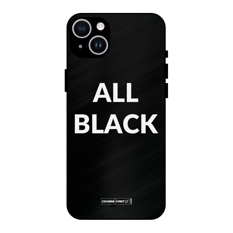 Raftaar All Black Metal Back Case for iPhone 14 Plus