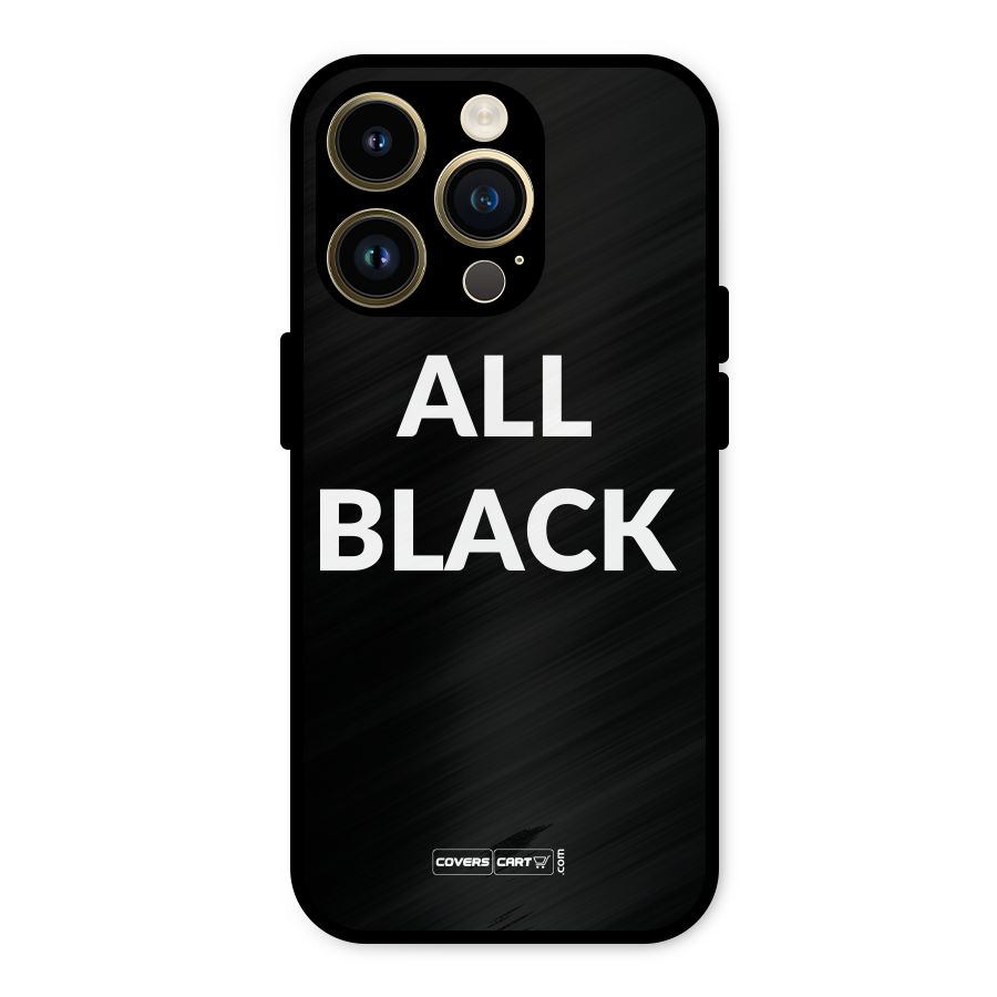 Raftaar All Black Metal Back Case for iPhone 14 Pro