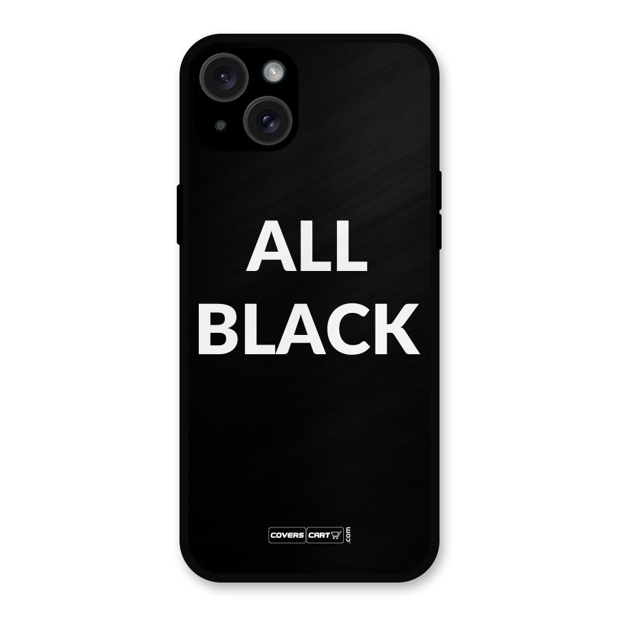 Raftaar All Black Metal Back Case for iPhone 15 Plus