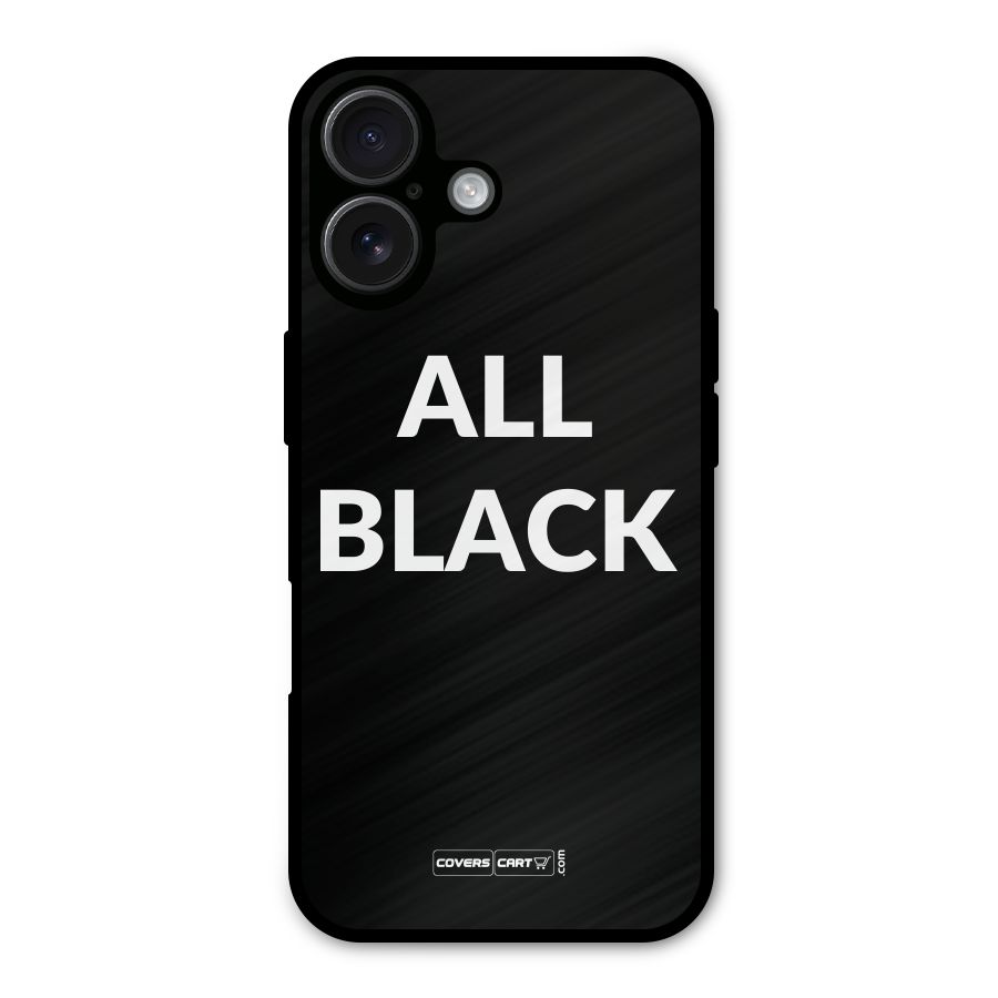 Raftaar All Black Metal Back Case for iPhone 16