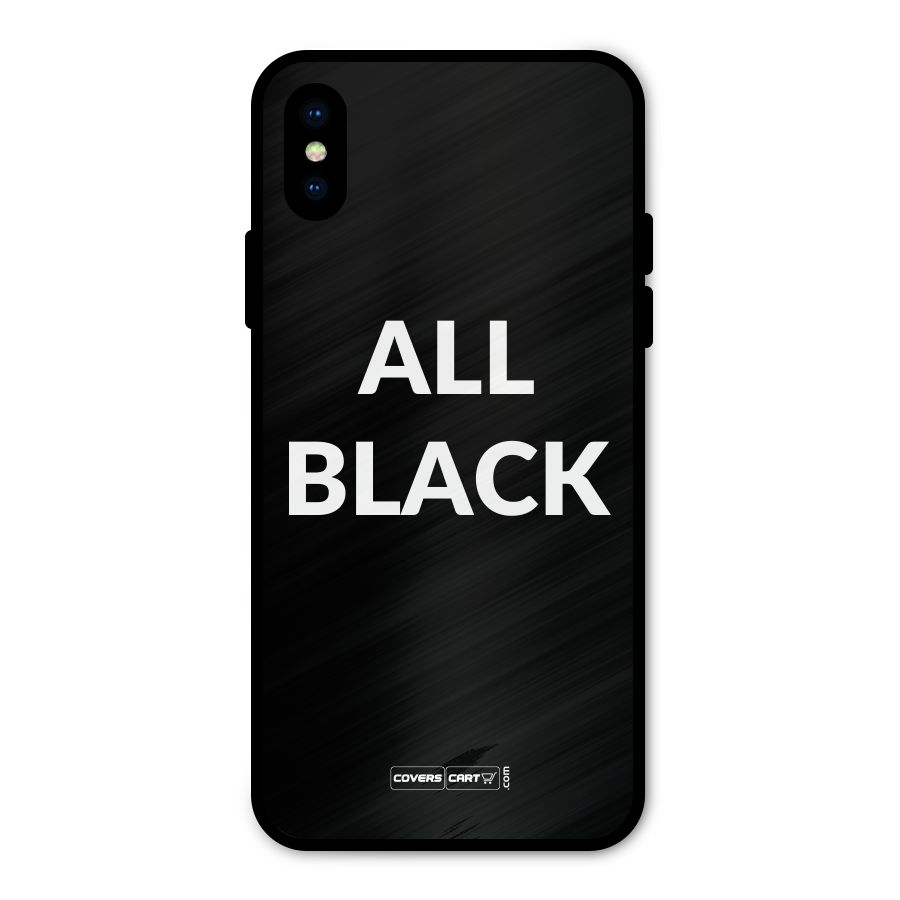 Raftaar All Black Metal Back Case for iPhone XS