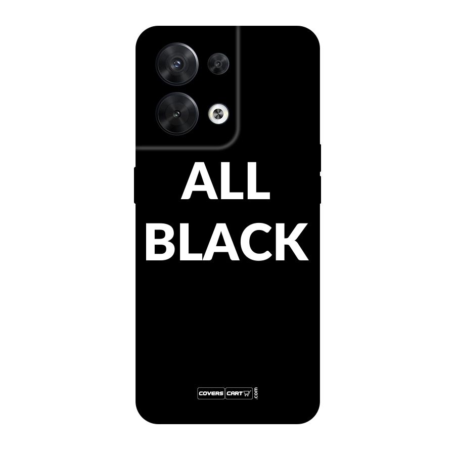 Raftaar All Black Original Polycarbonate Back Case for Oppo Reno8 5G