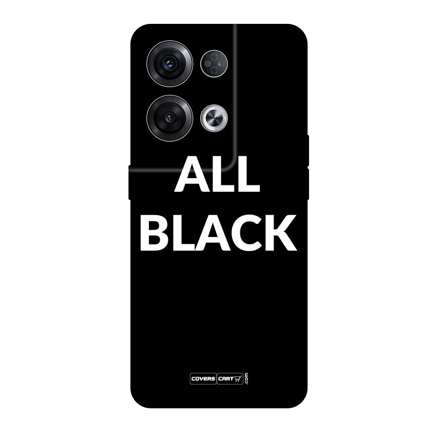 Raftaar All Black Original Polycarbonate Back Case for Oppo Reno8 Pro 5G