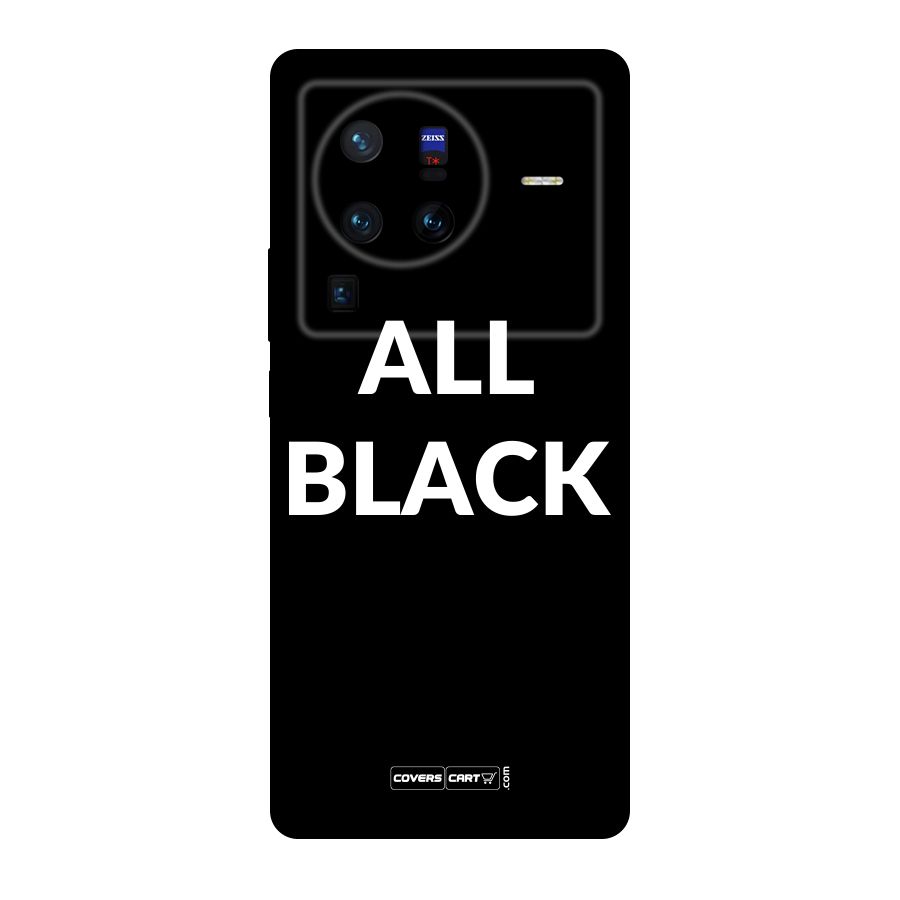 Raftaar All Black Original Polycarbonate Back Case for Vivo X80