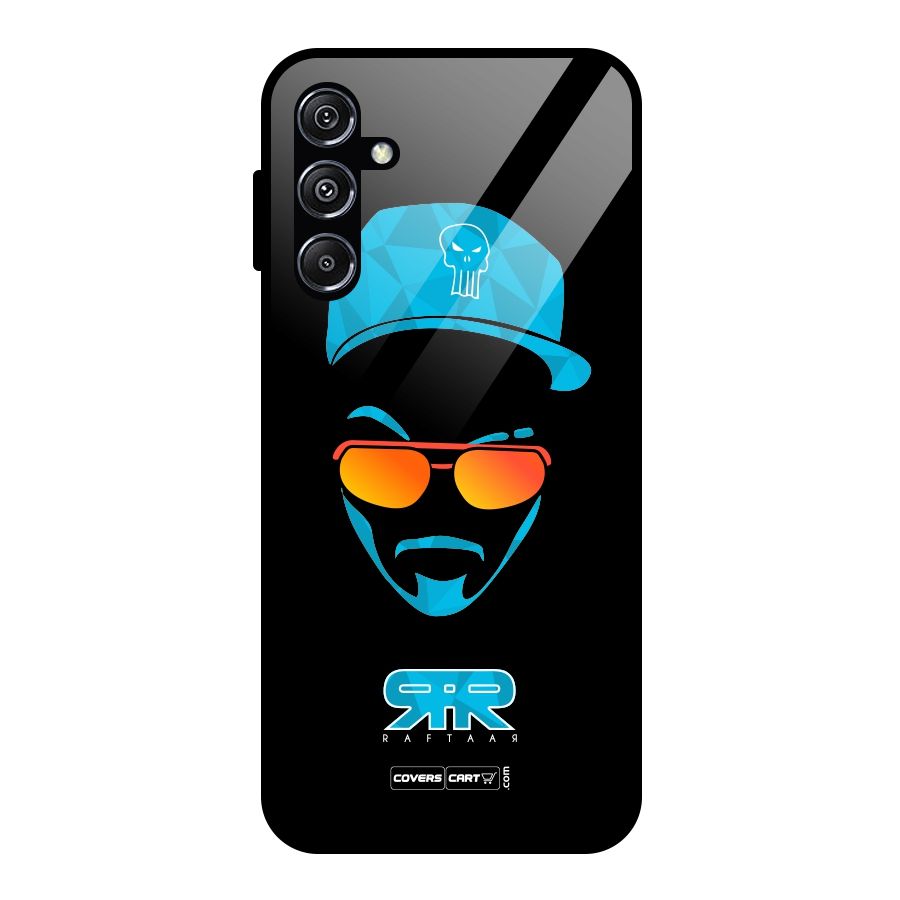 Raftaar Black and Blue Glass Back Case for Galaxy M34 5G