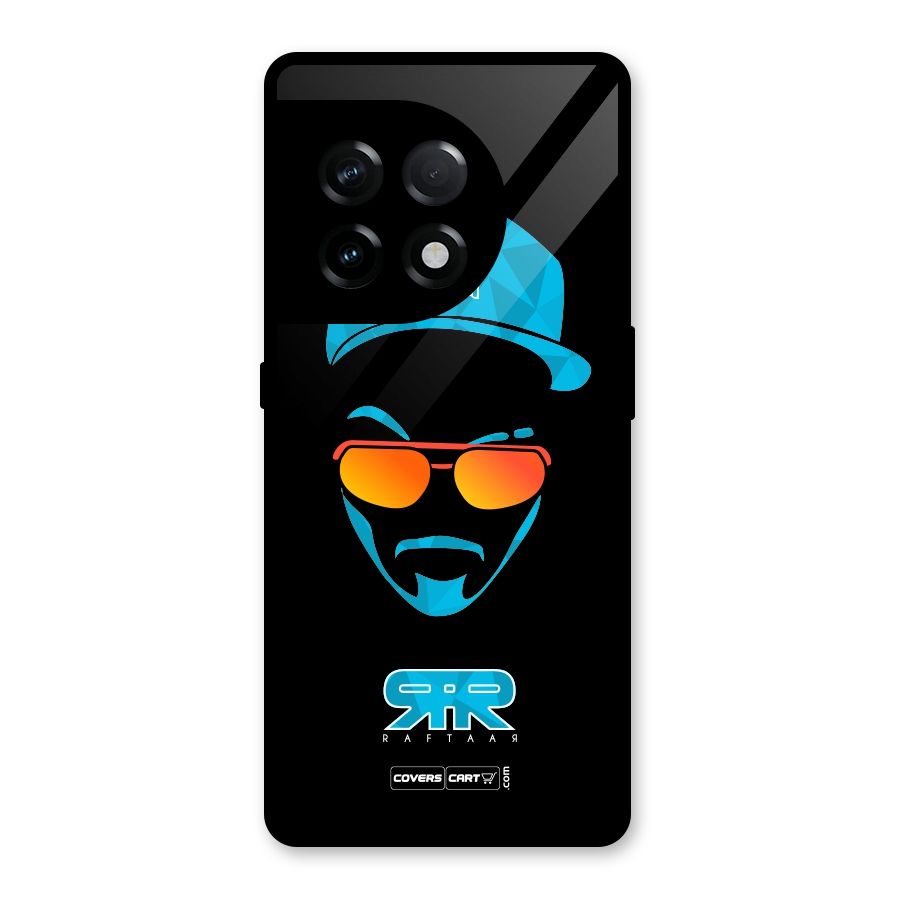 Raftaar Black and Blue Glass Back Case for OnePlus 11R