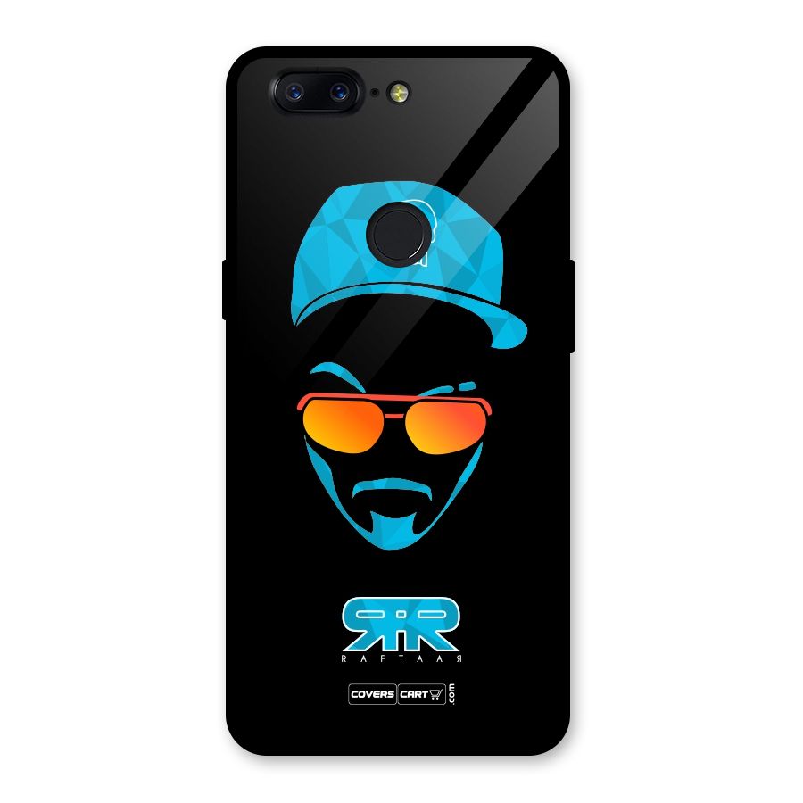 Raftaar Black and Blue Glass Back Case for OnePlus 5T