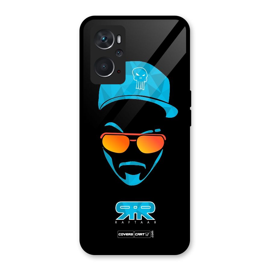 Raftaar Black and Blue Glass Back Case for Oppo K10 4G