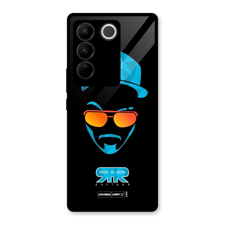 Raftaar Black and Blue Glass Back Case for Vivo V27