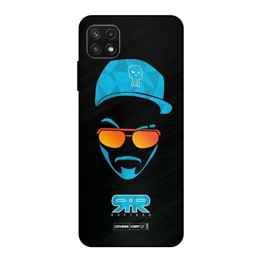 Raftaar Black and Blue Metal Back Case for Galaxy A22 5G