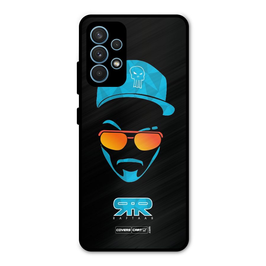 Raftaar Black and Blue Metal Back Case for Galaxy A32