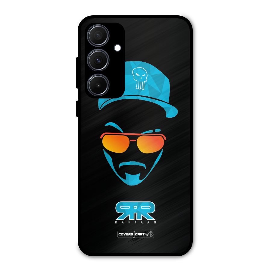 Raftaar Black and Blue Metal Back Case for Galaxy A35