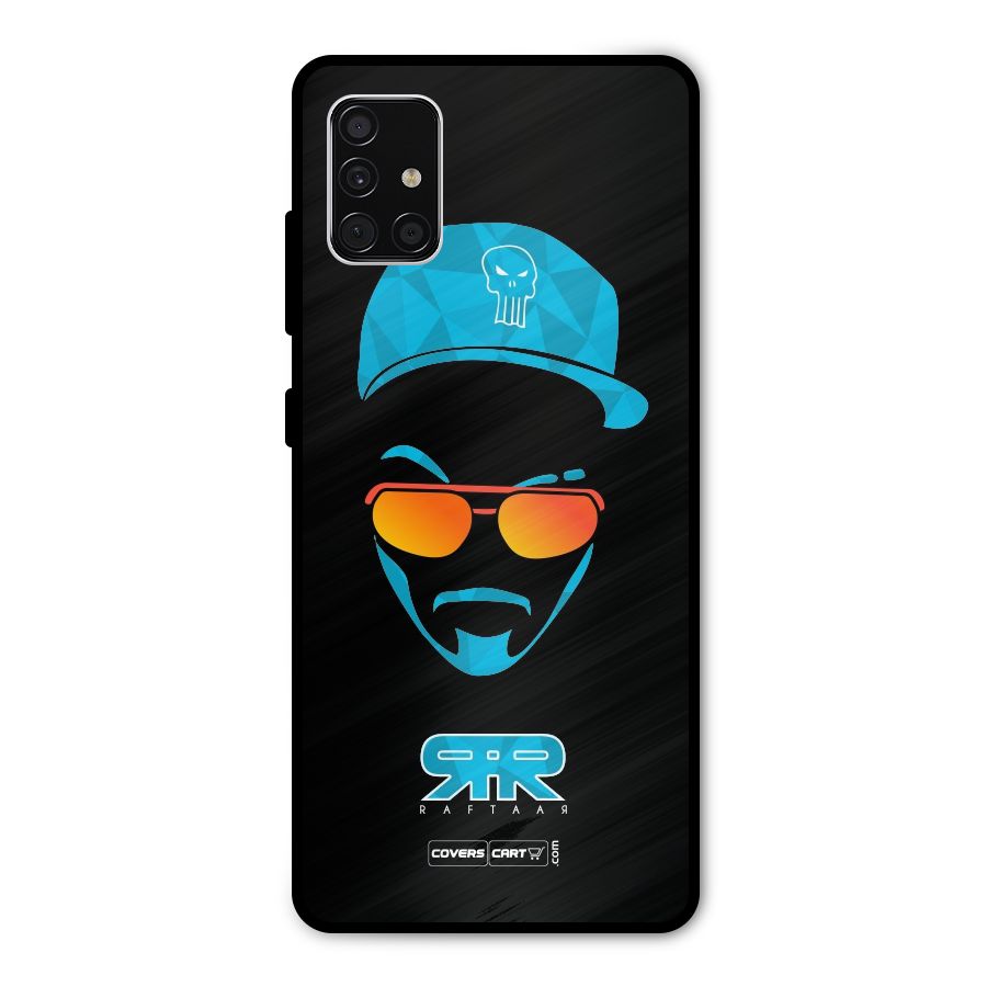 Raftaar Black and Blue Metal Back Case for Galaxy A51