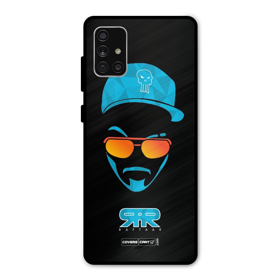 Raftaar Black and Blue Metal Back Case for Galaxy A71
