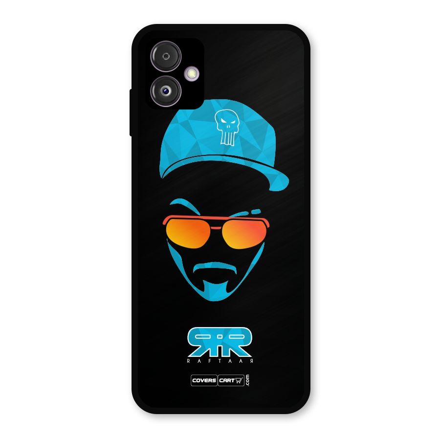 Raftaar Black and Blue Metal Back Case for Galaxy F14