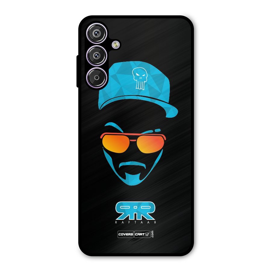 Raftaar Black and Blue Metal Back Case for Galaxy M15