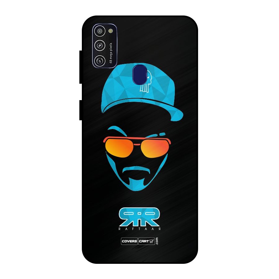 Raftaar Black and Blue Metal Back Case for Galaxy M30s