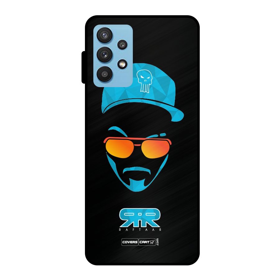 Raftaar Black and Blue Metal Back Case for Galaxy M32 5G